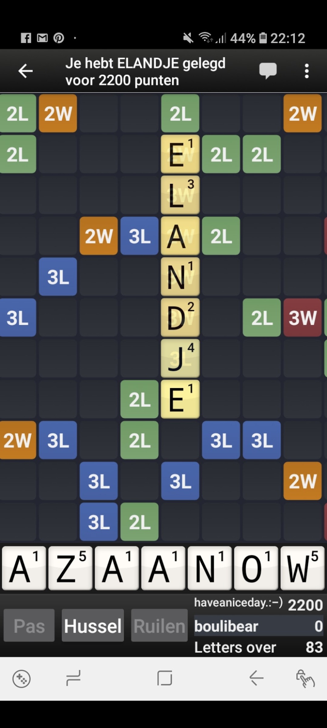 2200 punten voor dit Wordfeud woord! WordfeudPRO.nl
